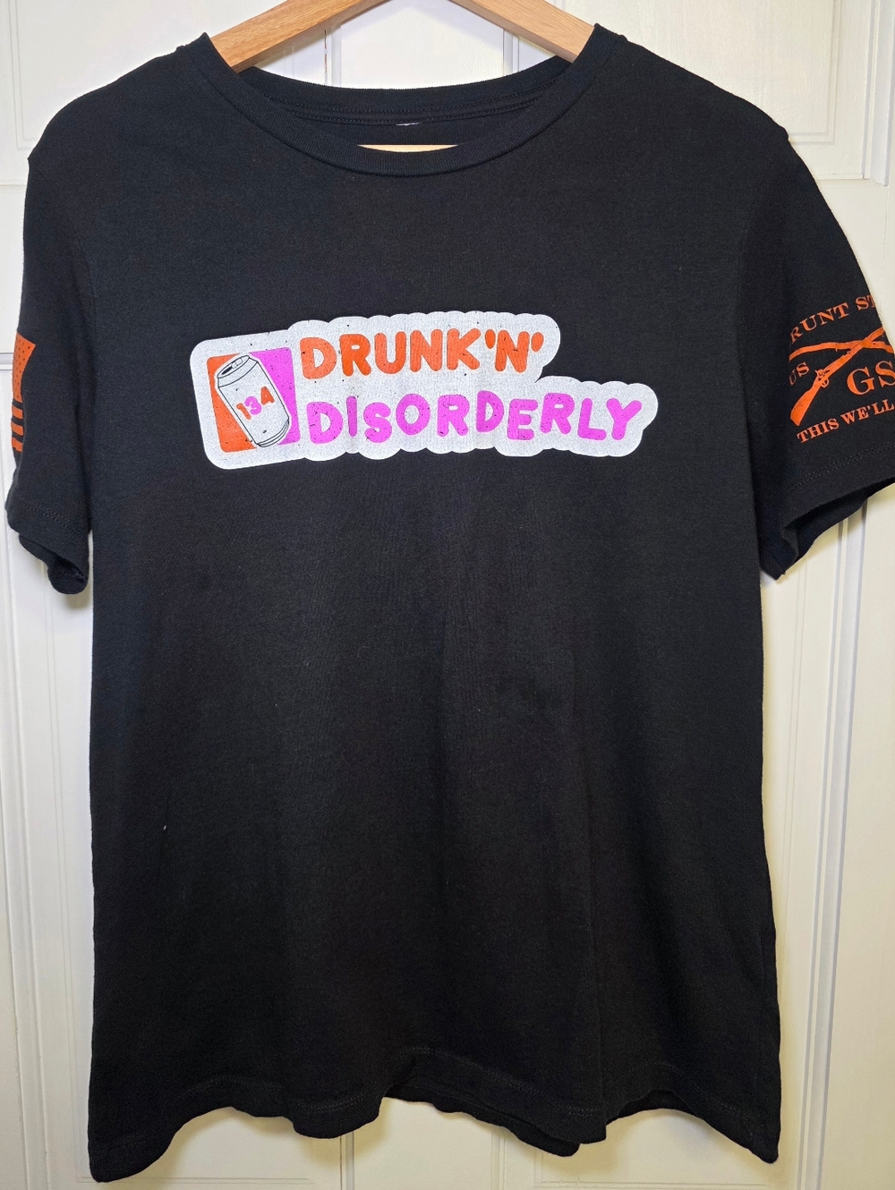 Grunt Style "Drunk N Disorderly" Crew Neck Short Sleeve Tshirt- Size Lg